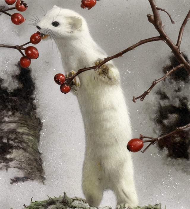 Горностай хорошо плавает и лазает, но по существу это специализированный наземный хищник. 