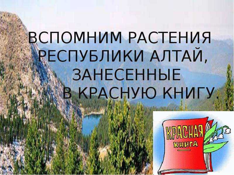 Проект красная книга республики алтай